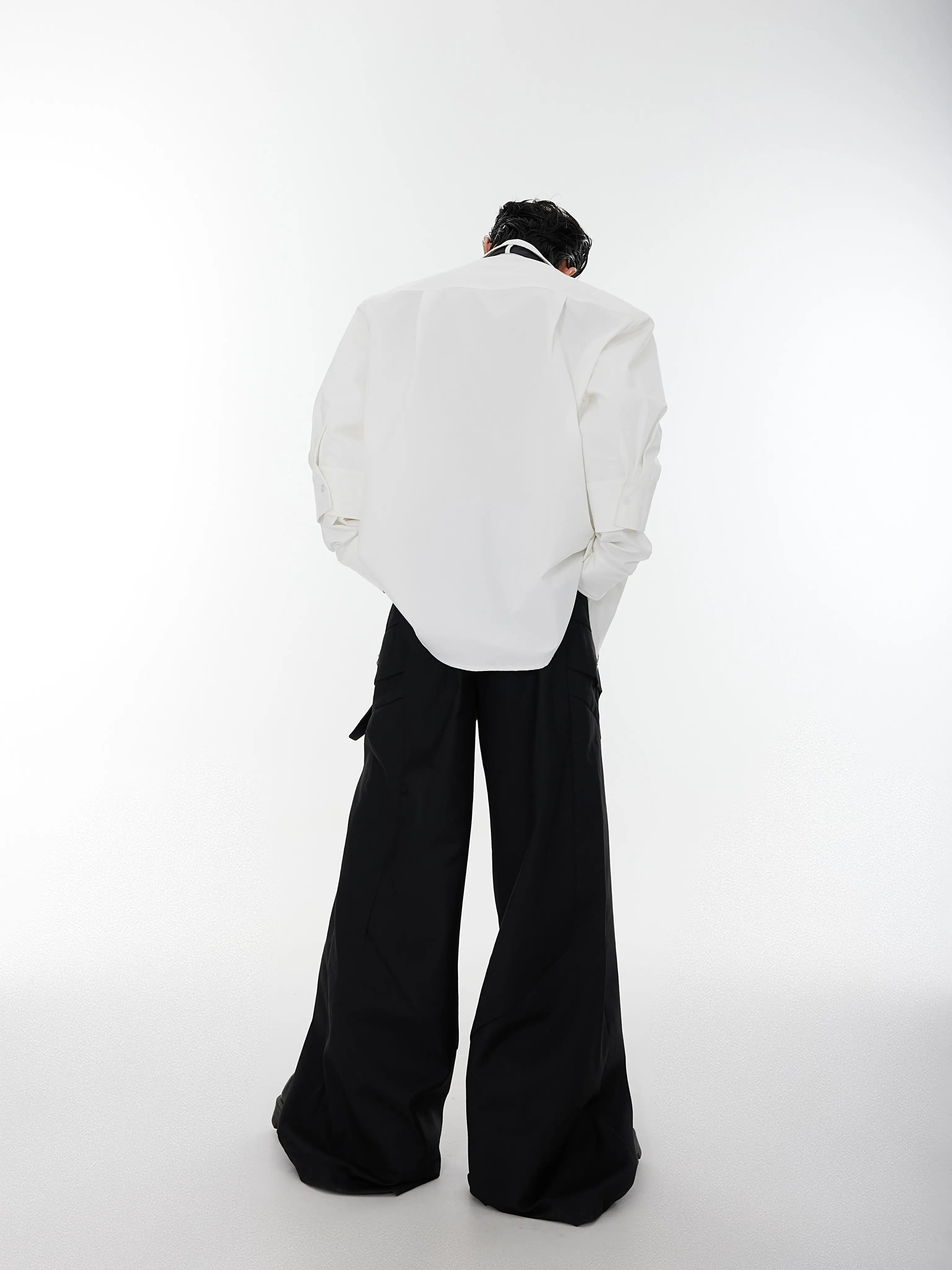 【23s August.】Double Cuff Shoulder Pads Shirt