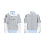 【25s Mar.】Niche Heavyweight Mock Three-piece Contrast Color Stitching Sweatshirt