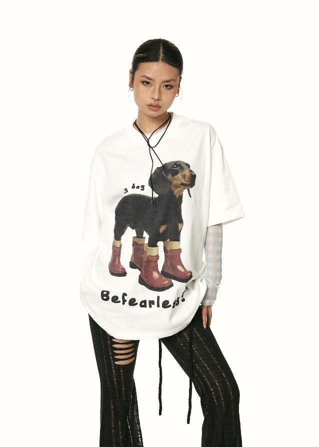 Sausage Dog Printed Cotton T-shirt