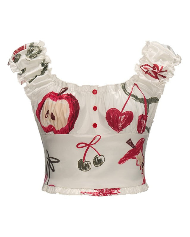 Printed Slim Fit Layered Camisole Top