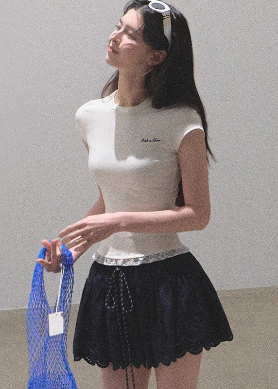 Lace Slim Fit T-shirt Hover Image