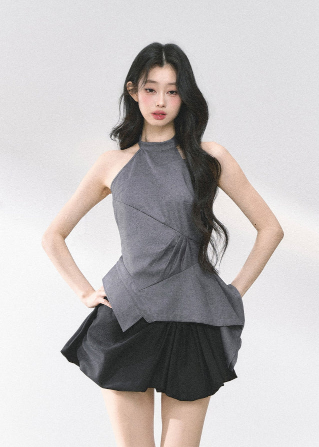 High-End Halter Neck T-Shirt Top