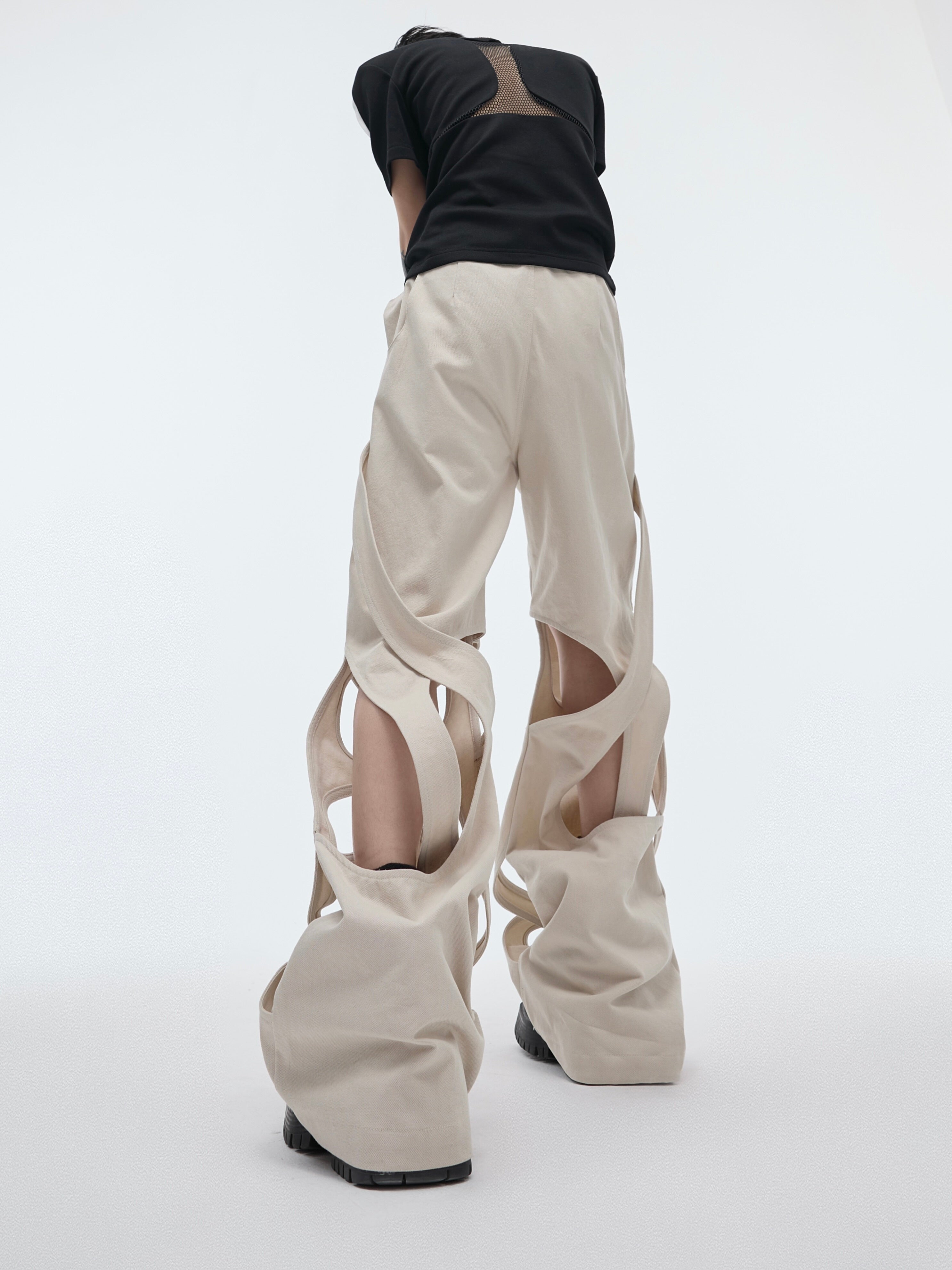 【25s Jul.】Trend Pioneer Hollow Wrap Casual Pants