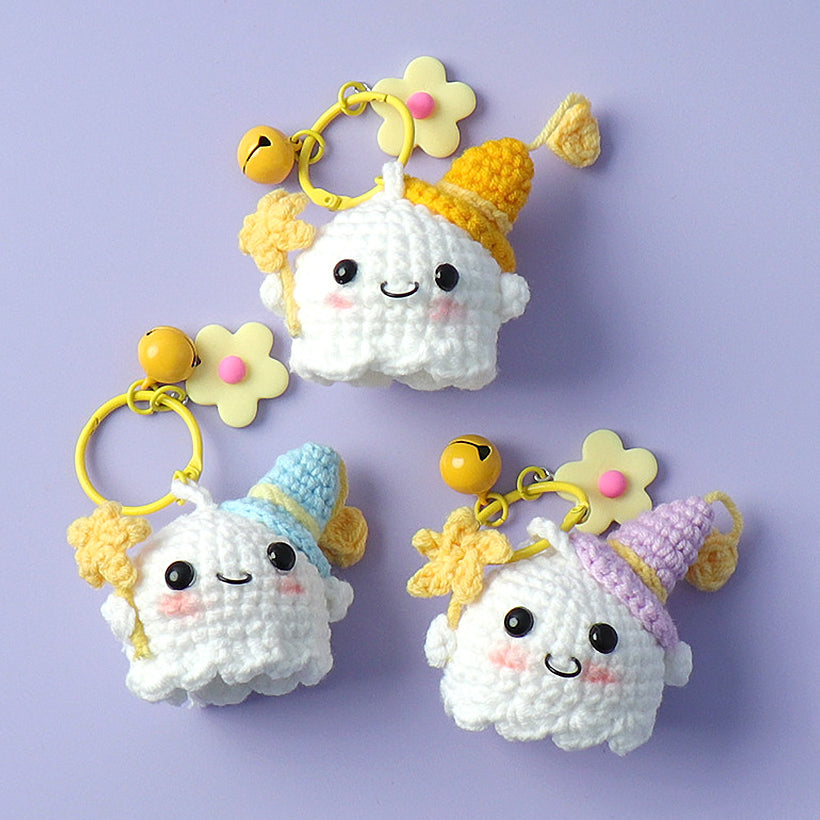 Not-so-Scary Cute Ghost Crochet Keychain