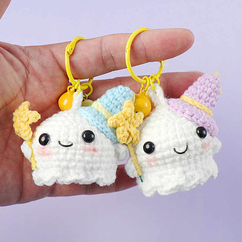 Not-so-Scary Cute Ghost Crochet Keychain