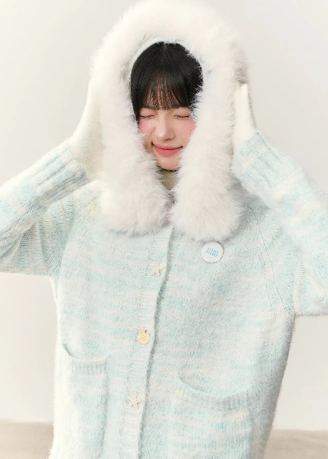 Icewave Fuzzy Hood Knit Jacket