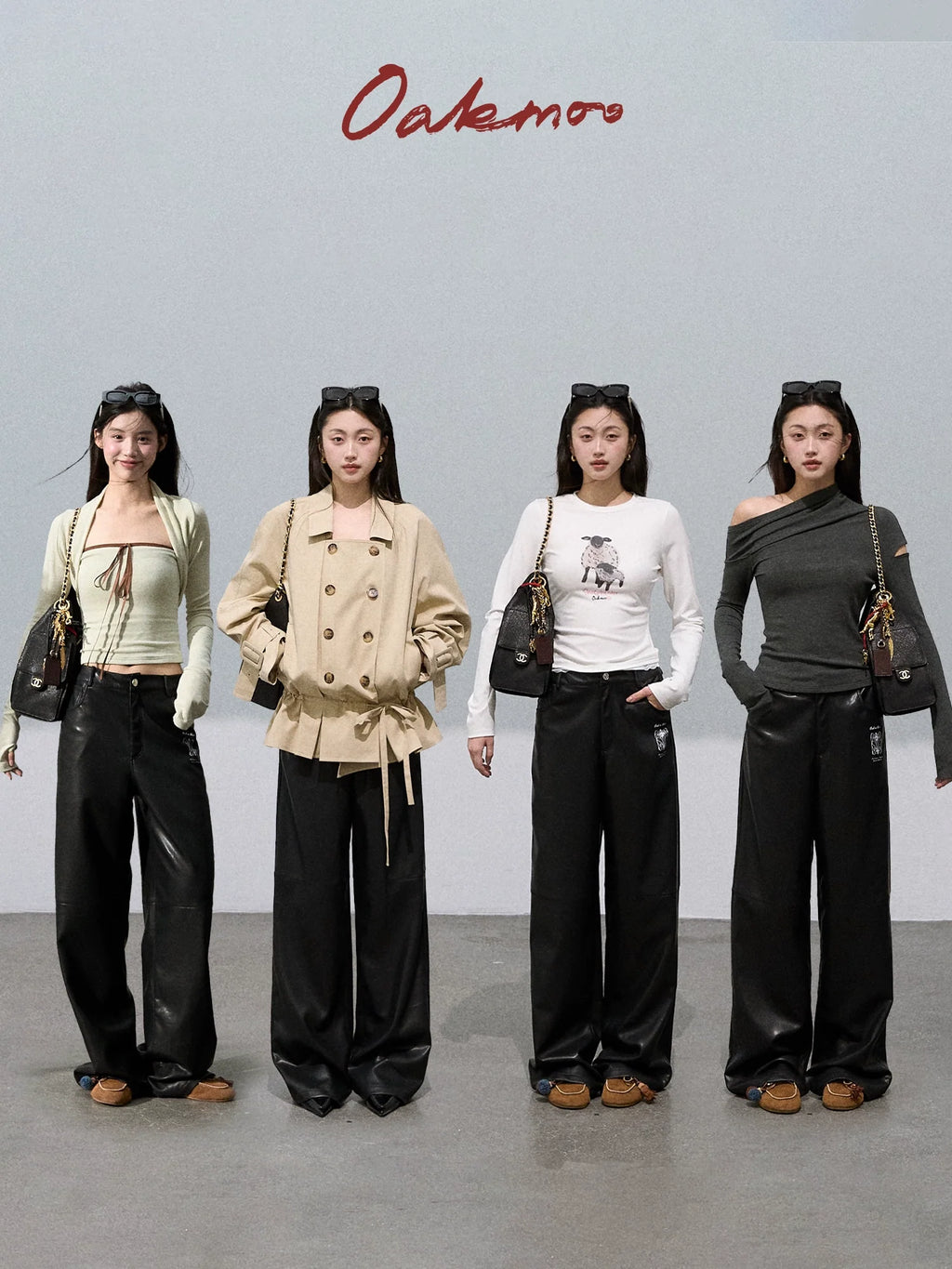 Old Money Retro PU Leather Pants
