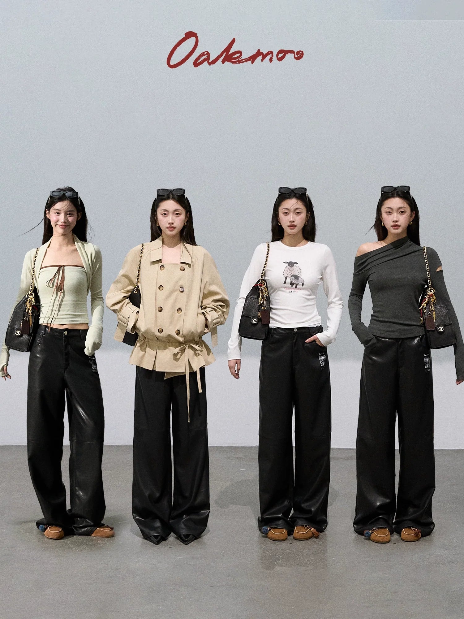 Old Money Retro PU Leather Pants