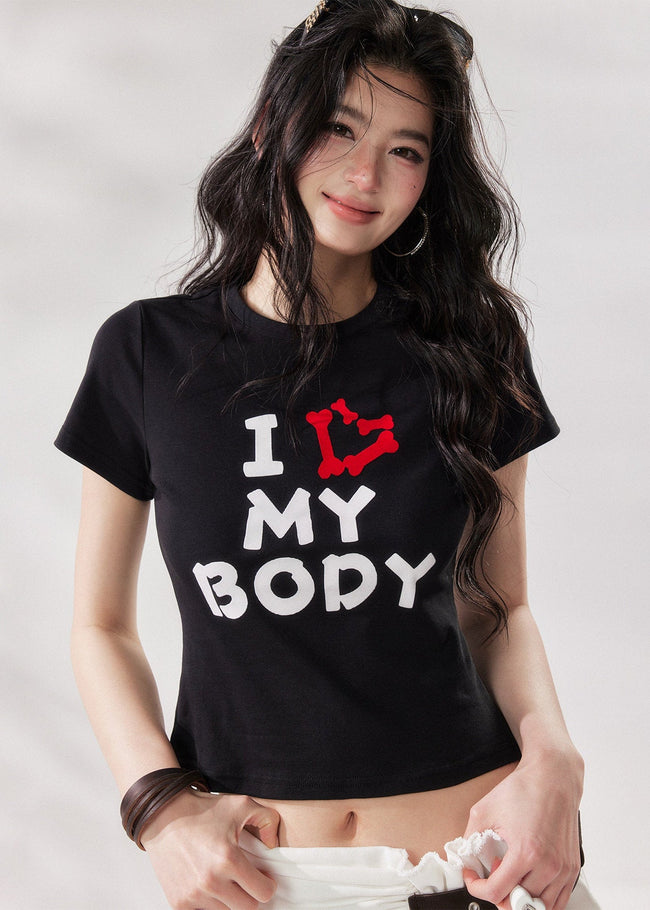 I Love My Body Cropped Tee Hover Image