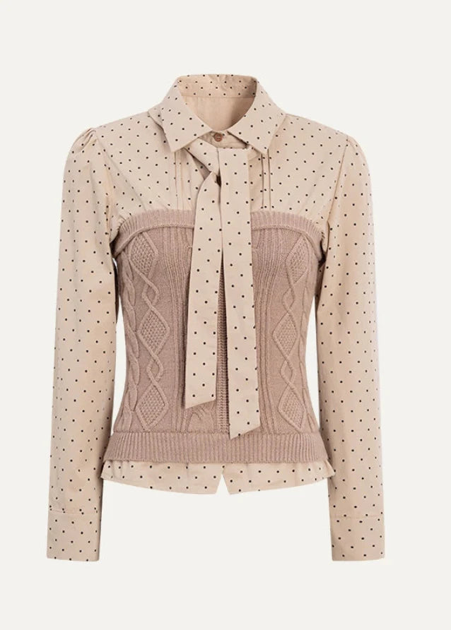 Polka Dot Bow-Tie Patchwork Set