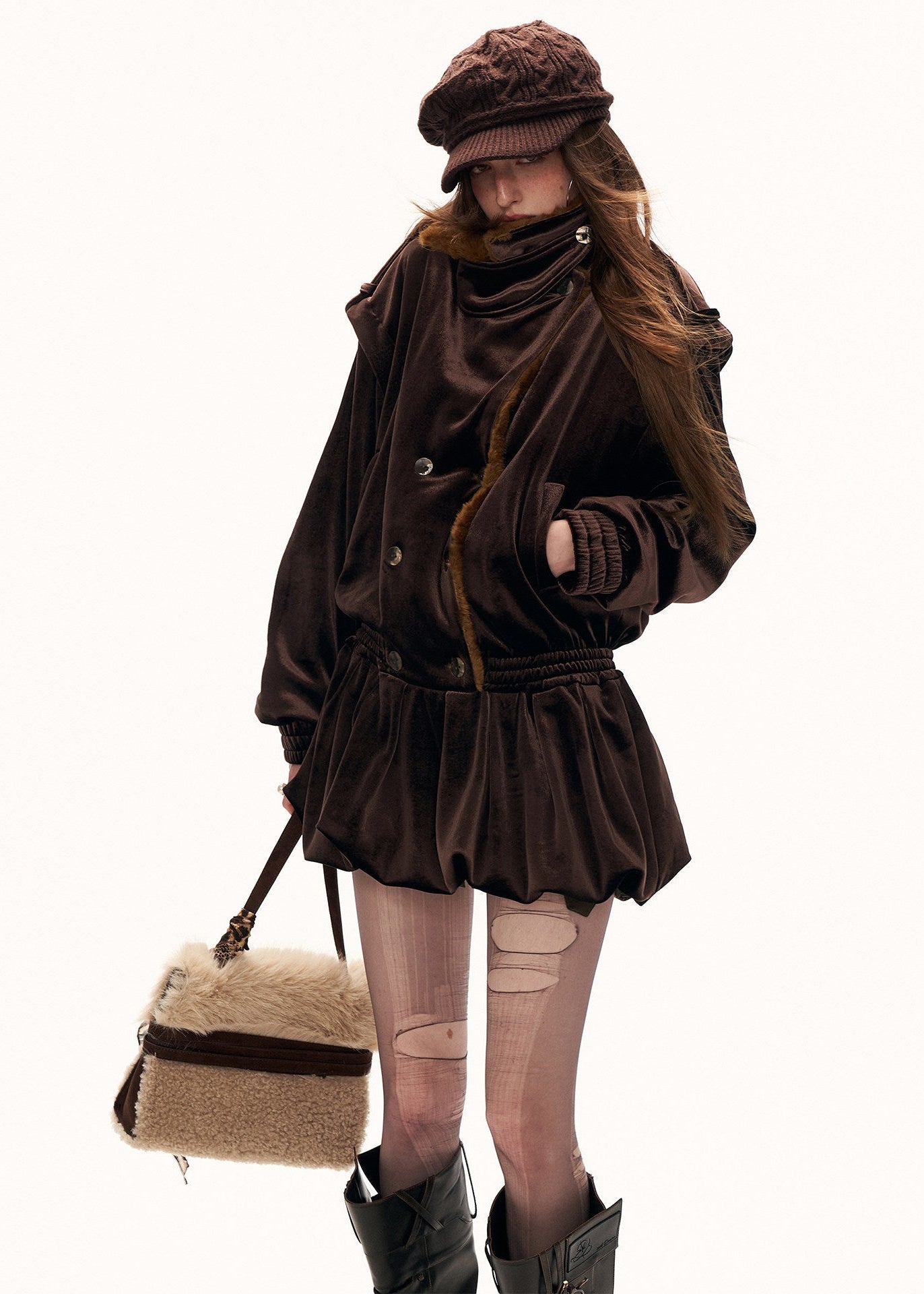 Bloom Hem Fleece Jacket Dress