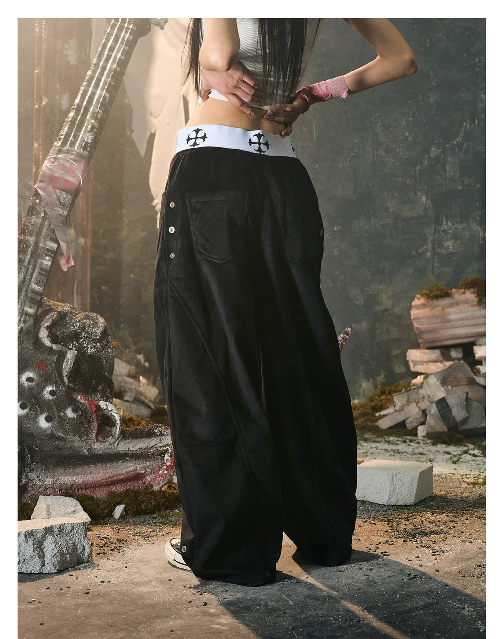 【26s Jan.】Boxing Velvet Curved Wide-Leg Denim Pants