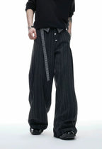 Embroidered Jacquard Wide-Leg Trousers