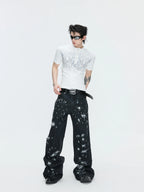 Gothic Flame Studded Slim Tee