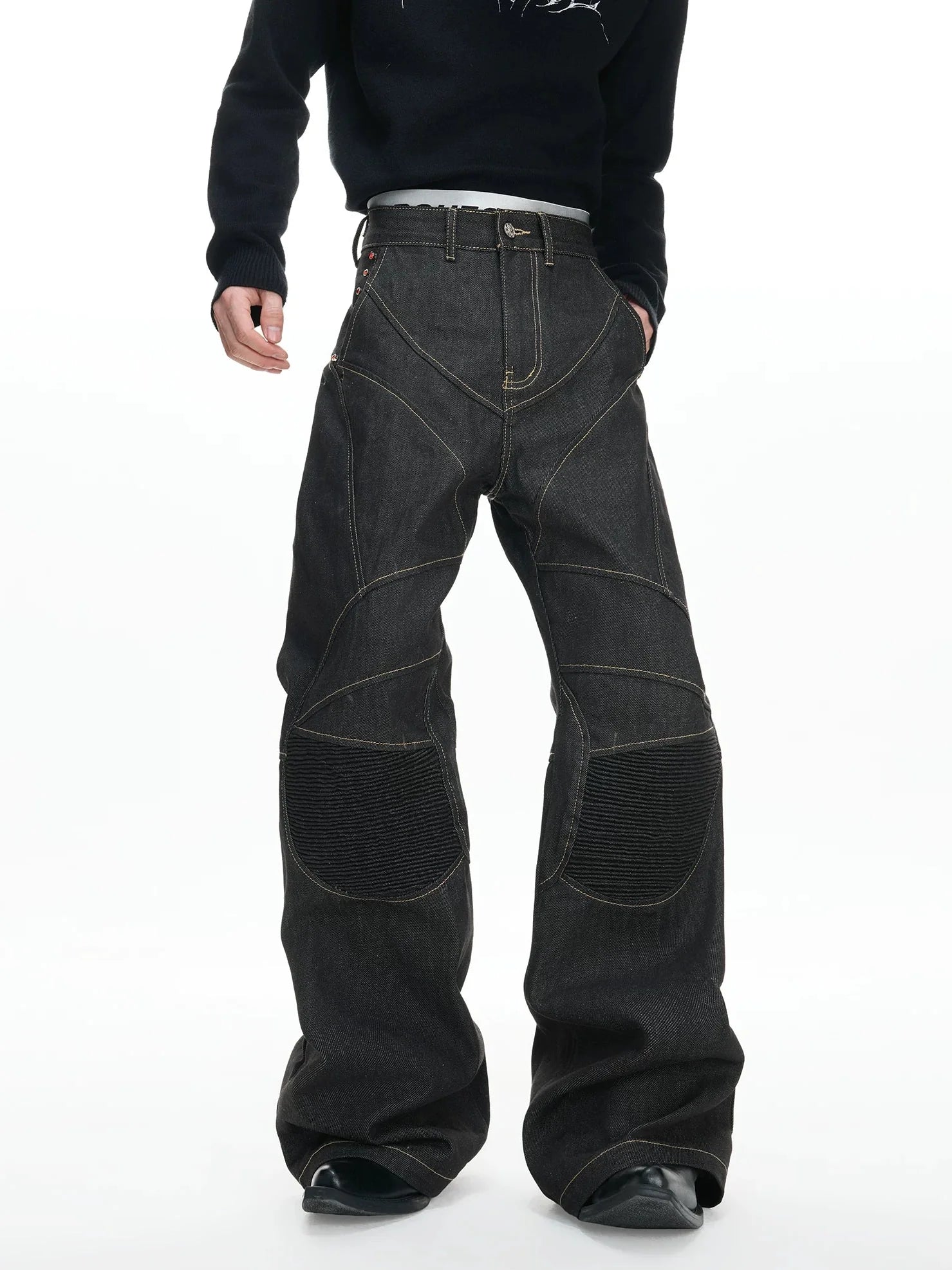 【26s Jan.】Hand-Stitched 14.5oz Raw Denim Knee-Panel Jeans