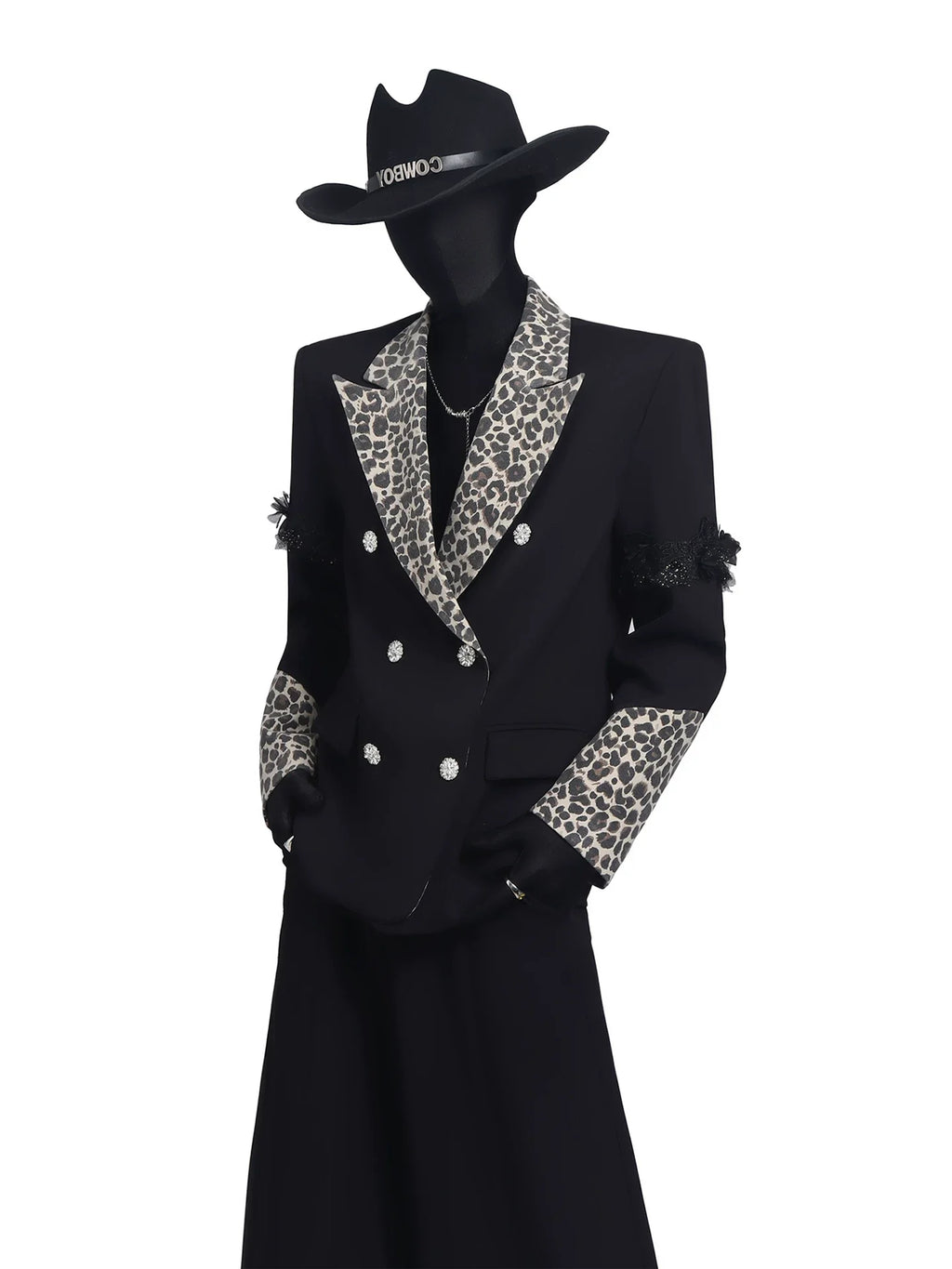 【26s May.】Leopard Collar Structured Oversized Blazer