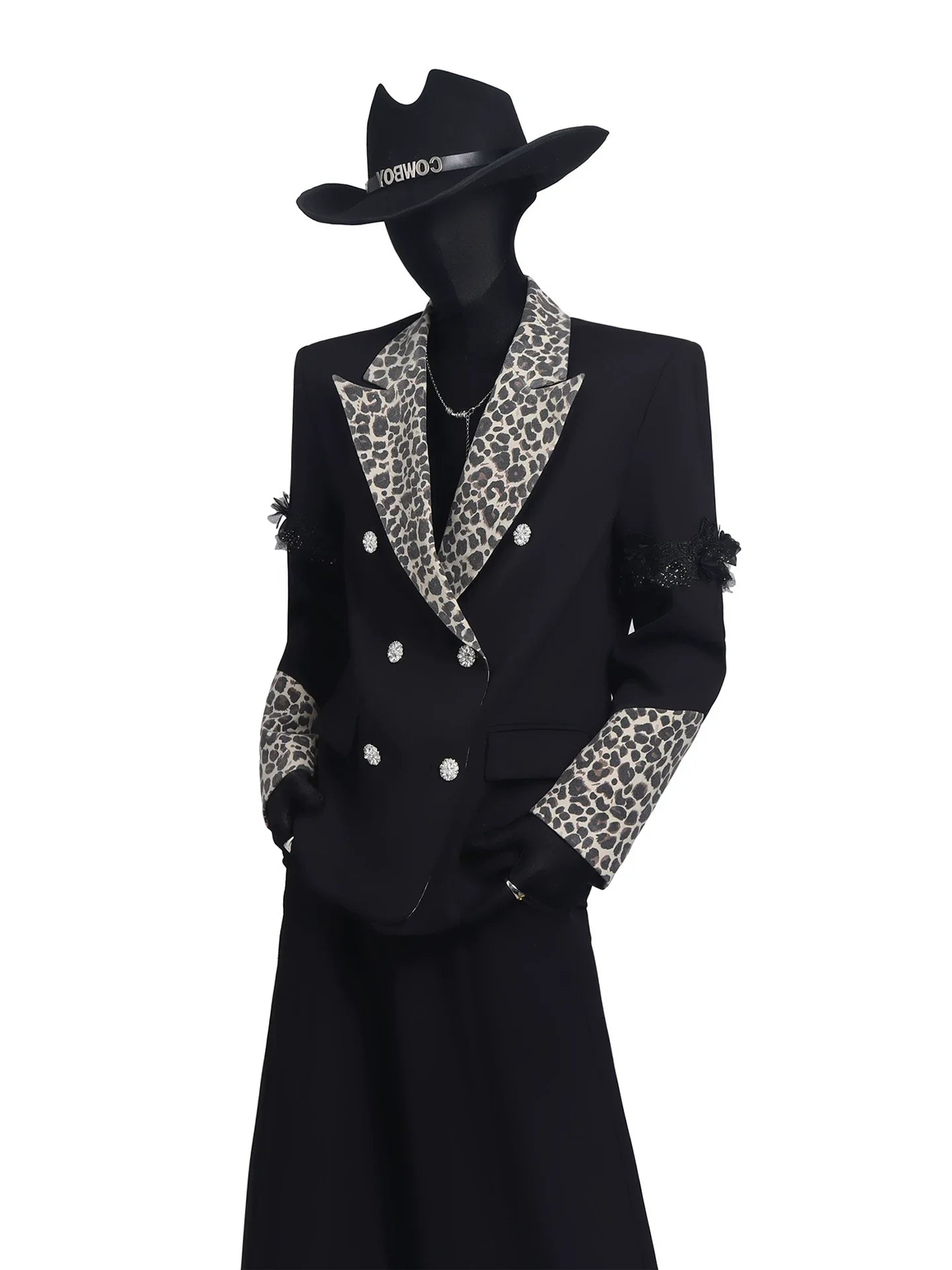 【26s May.】Leopard Collar Structured Oversized Blazer