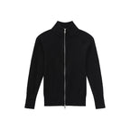 【26s Jan.】Slim-Fit Ribbed Stand Collar Double-Zip Knit Cardigan