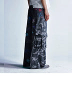 【25s Aug.】Vintage Cartoon Graffiti Camouflage Patchwork Jeans