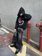 【25s Mar.】Wasteland Style Ink Splash Pleated Loose Jeans