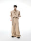 【26s Apr.】Scarf Shoulder Pad Shirt / Drape Wide-leg Pants