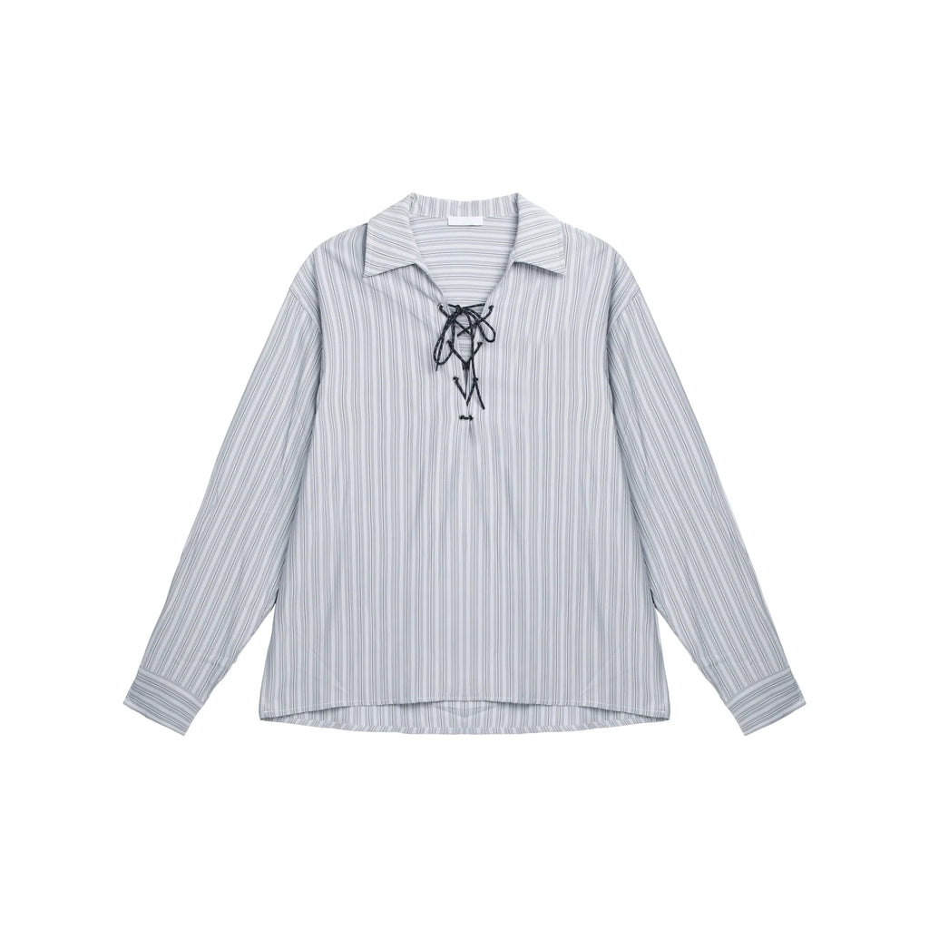 【25s Sep.】Cleanfit Drawstring Striped Shirt