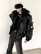 【25s Sep.】Punk Mountain Eagle Large Fur Collar Jacket