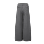 Gray Stripe Pleated Wide Trousers