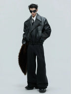【25s Nov.】Distressed Embossed Detachable Fur Collar Thickened Cotton Coat