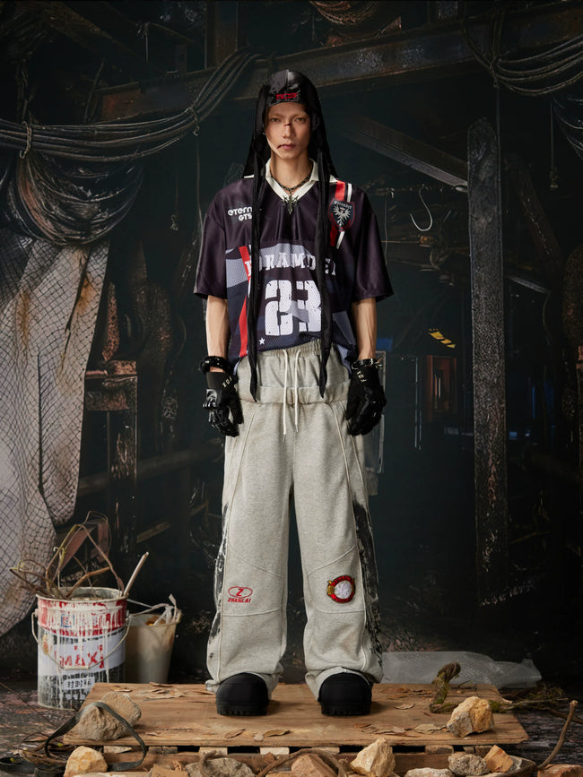 Number Print Contrast Jersey Tee Main Image