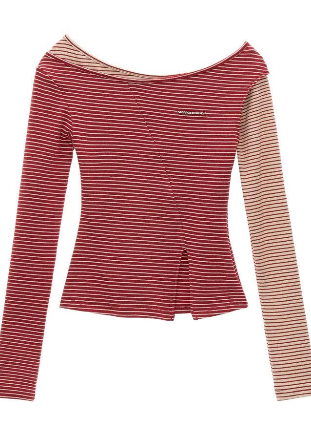 Striped Faux Two-Piece Top