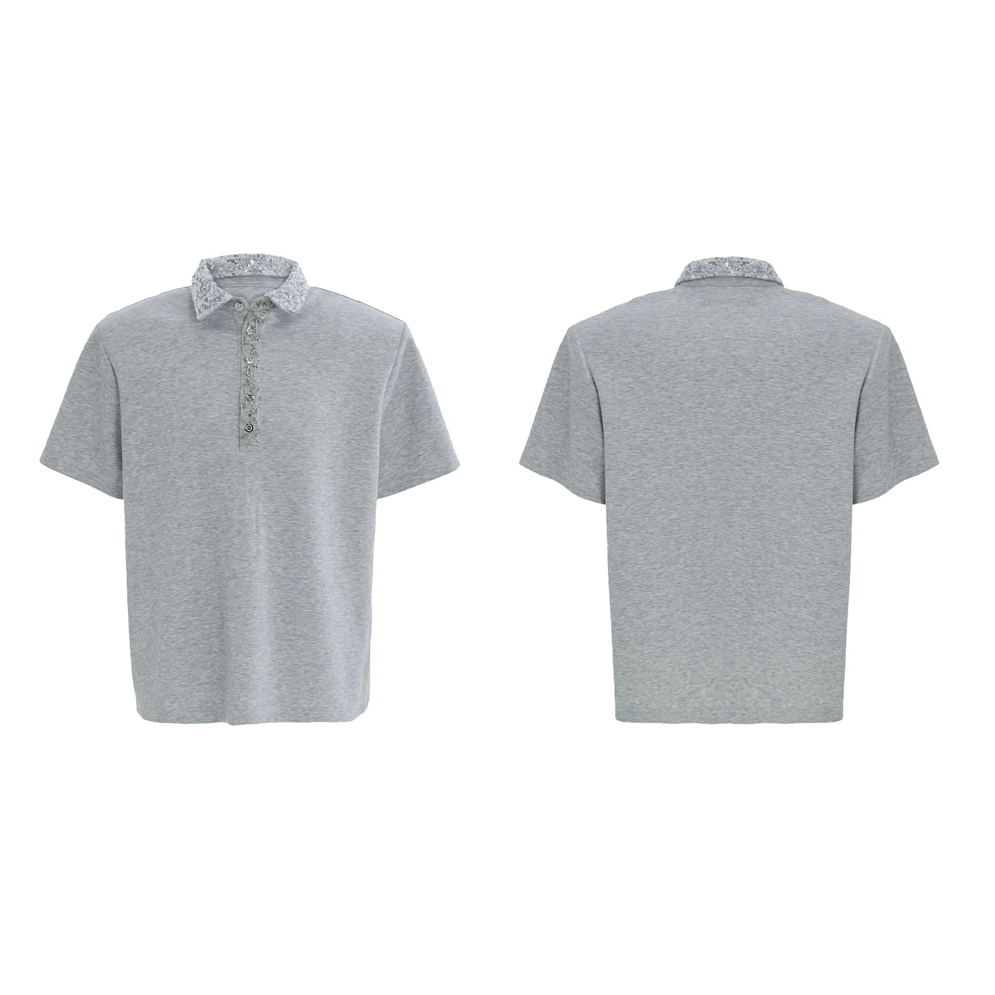 【25s Jun.】Sequined Safety Pin Polo Shirt T-shirt