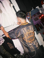 Snake Pattern Polo Jersey Tee