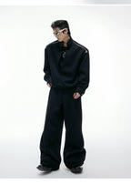 【25s Aug.】Mock Two-Piece Mock Neck Zip Hoodie & Sweatpants Set