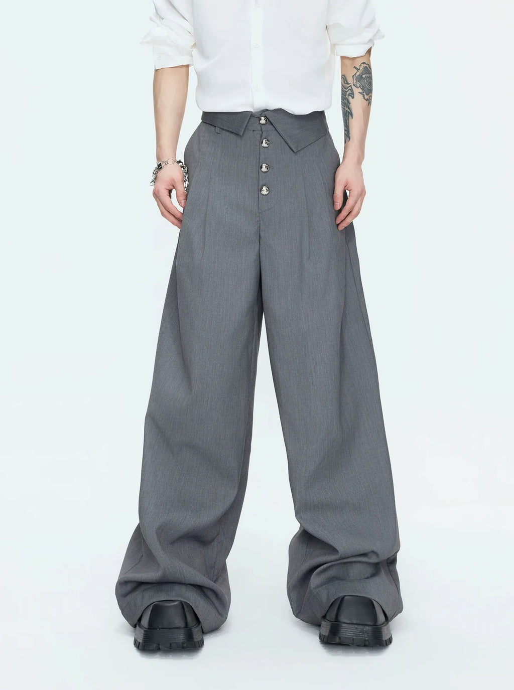 【26s Apr.】Silver Detail Double-Breasted Tailored Suit Set