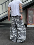 【25s Jun.】Vintage Multi-Pocket Camouflage Cargo Wide-Leg Pants