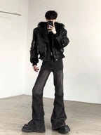 【25s Sep.】Punk Mountain Eagle Large Fur Collar Jacket