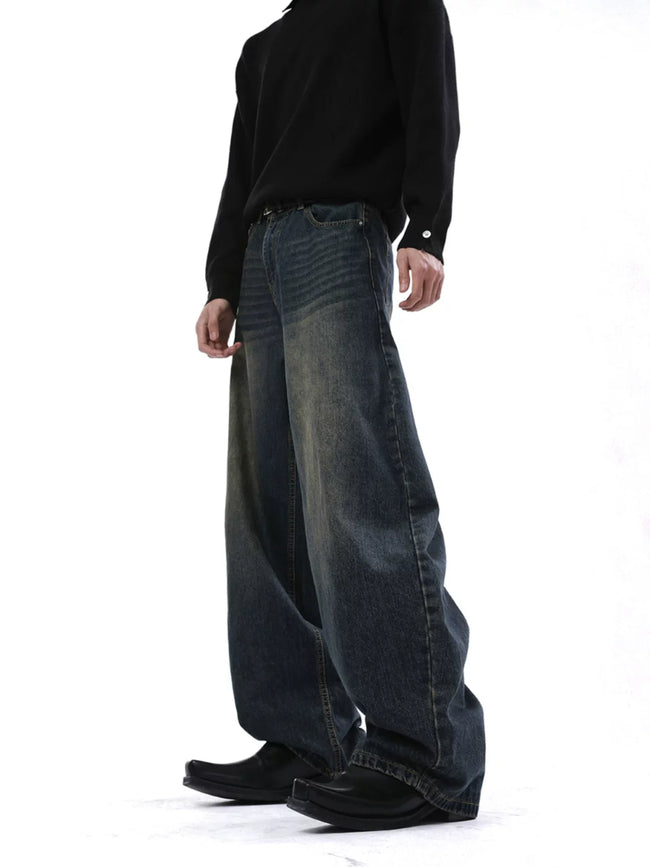 【26s Jan.】Clean-Fit Washed Vintage Straight Denim Pants Main Image