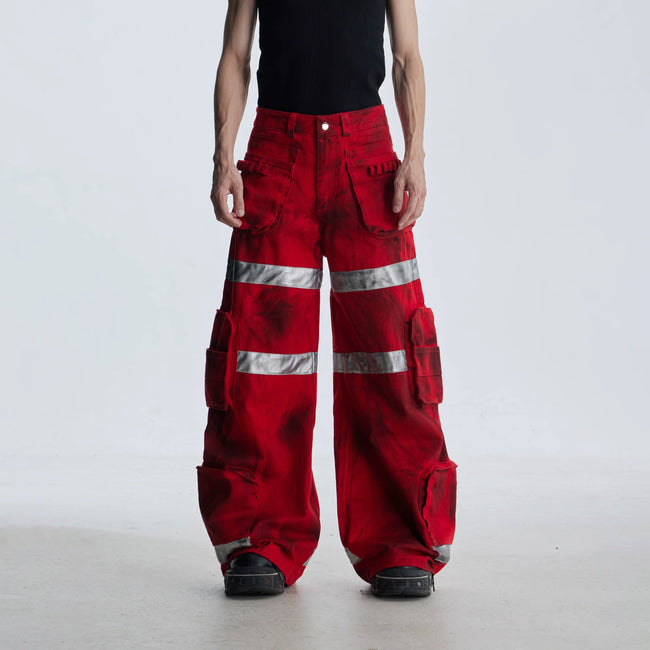 【25s Aug.】Street Dirty Dyed Multi-pocket Jeans Hover Image