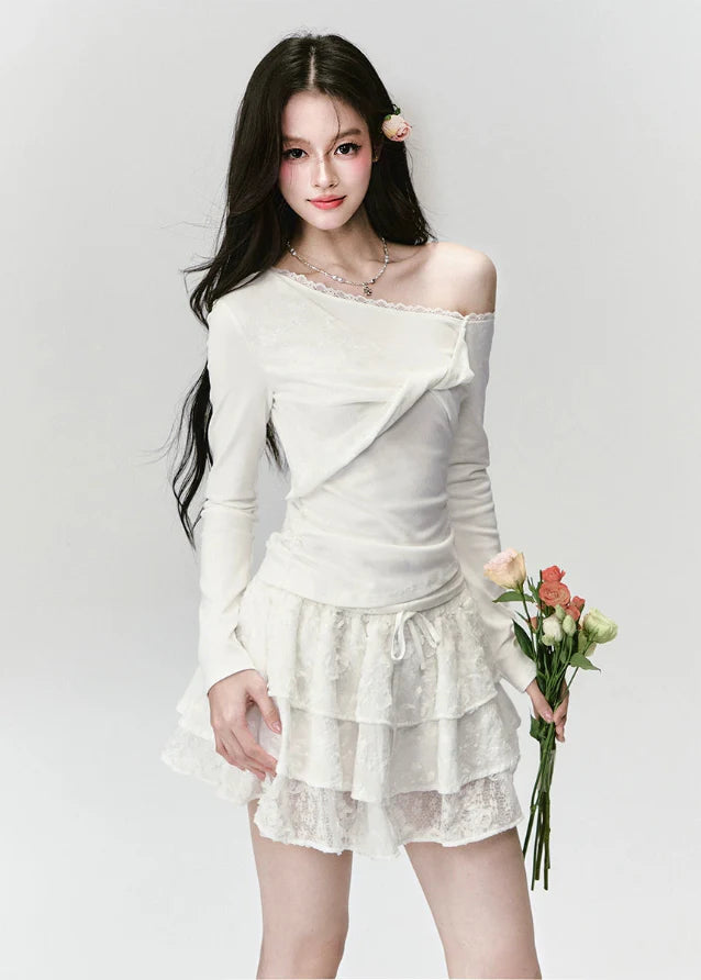 White Trace Lace Top