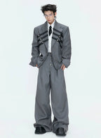 【26s Apr.】Silver Detail Double-Breasted Tailored Suit Set