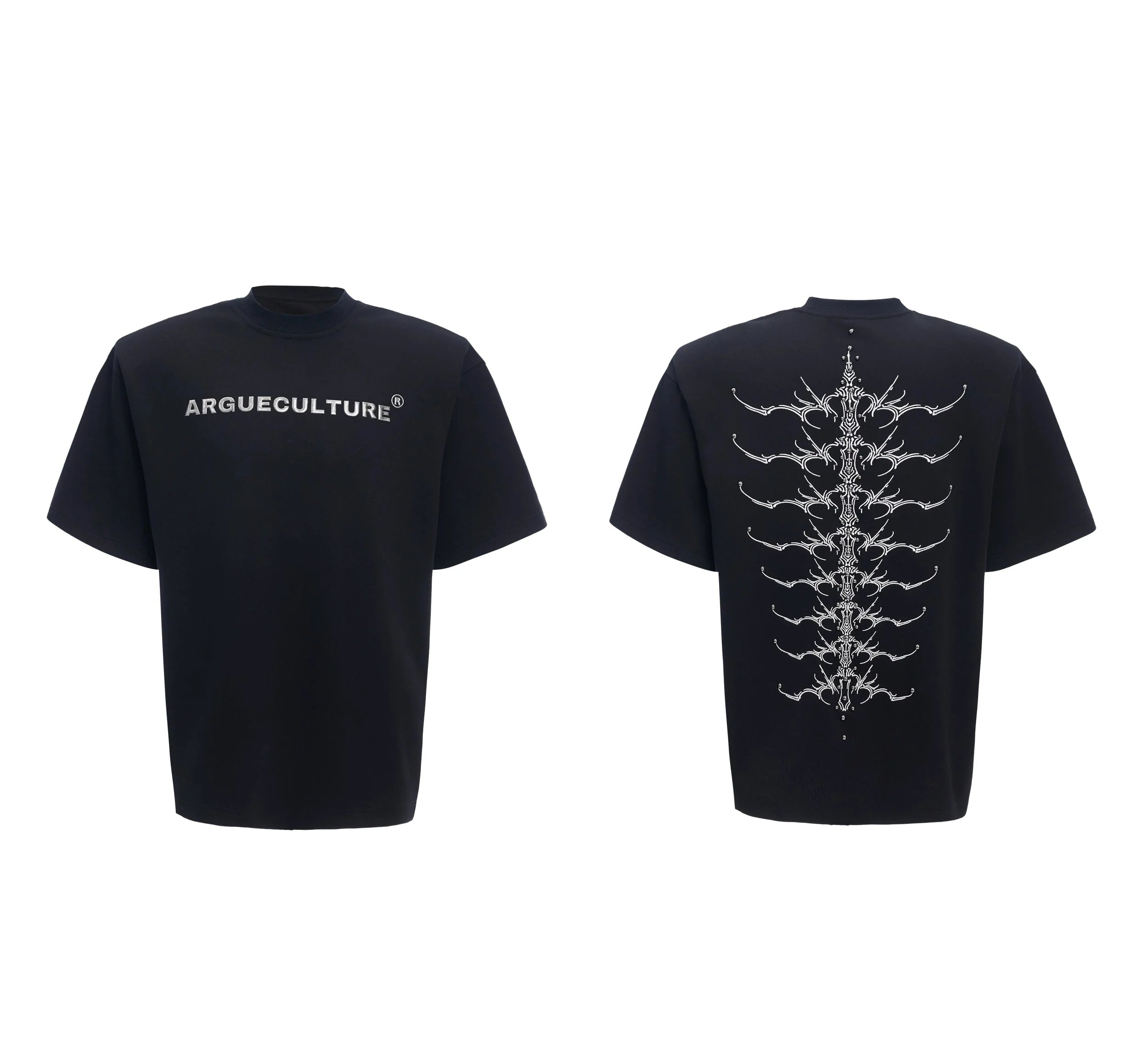 【25s Apr.】Heavy Rivet Spine Embroidered T-shirt