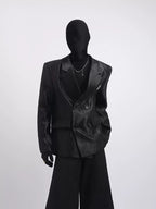 【26s Apr.】Pleated Double-Breasted White Blazer