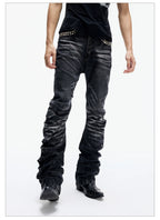 Ice Blue Studded Curved Skinny Jeans