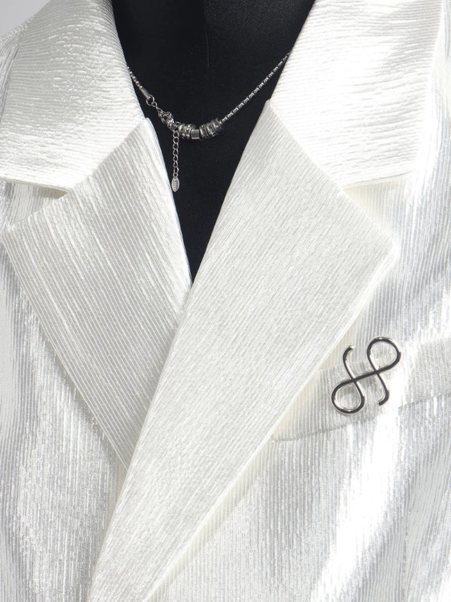 【26s Apr.】Pleated Double-Breasted White Blazer Main Image