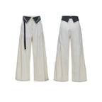 Embroidered Jacquard Wide-Leg Trousers