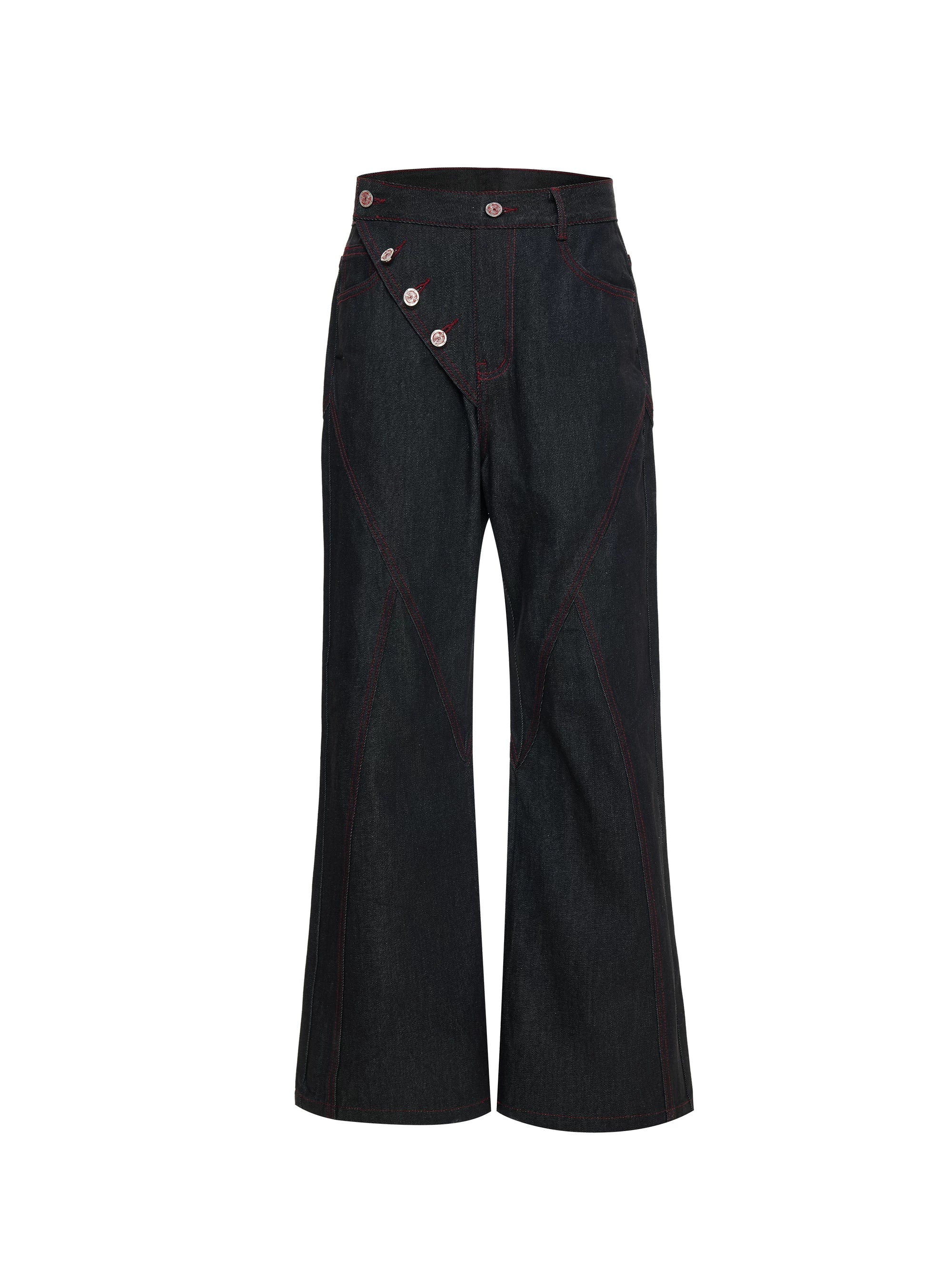 【26s Feb.】14.5oz Raw Selvedge Black Slight Flare Denim Pants