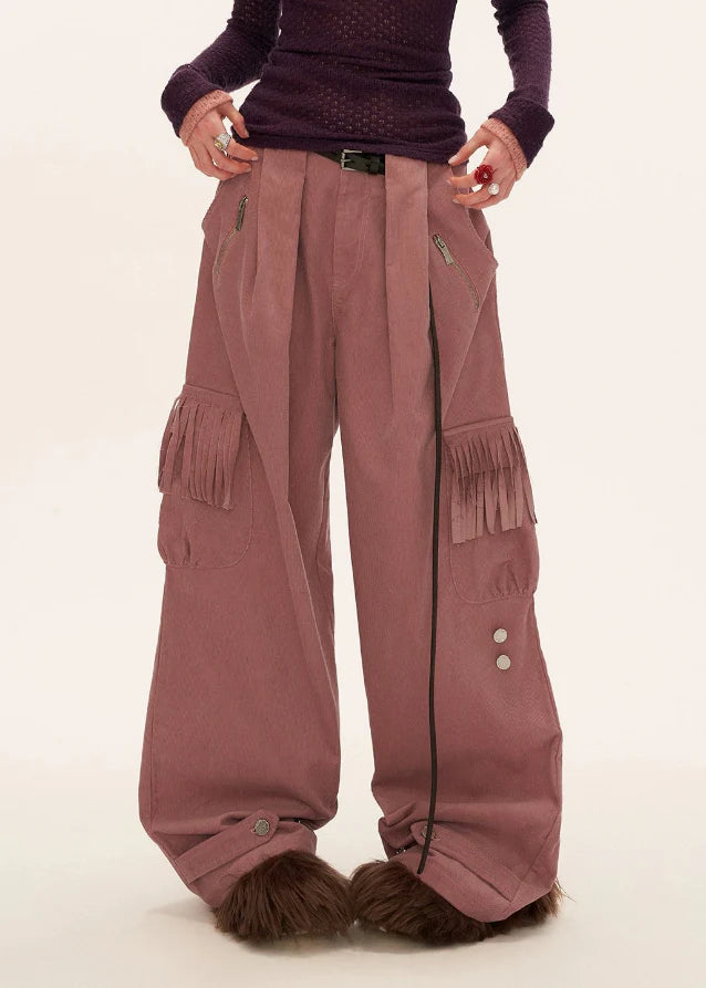 Fringed Cord Pants