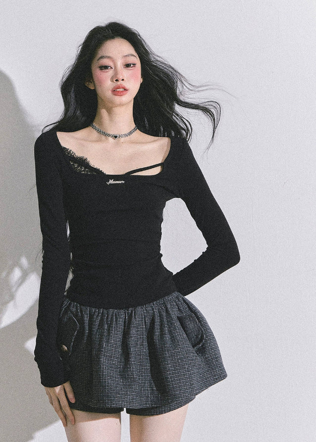 Parisienne Grace Slit Lace Top Hover Image