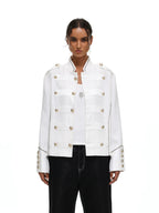 【26s May】Napoleonic Stand Collar Metal Button Lightweight Shirt Jacket